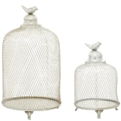 Metal Bird Cage Cloche Lanterns, Set Of 2-Kirkland's Home Cheap
