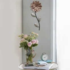 Metal Blush Romantic Flower Stem Wall Sculpture-Kirkland's Home Clearance