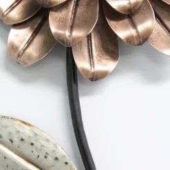 Metal Blush Romantic Flower Stem Wall Sculpture-Kirkland's Home Clearance