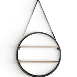 Metal Circle Wall Shelf With Leather Strap-Kirkland's Home Flash Sale