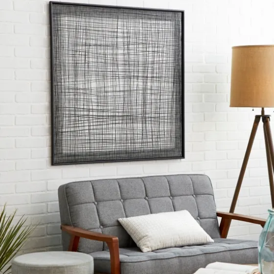 Metal Crosshatch Mesh Framed Wall Sculpture-Kirkland's Home Clearance