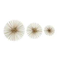 Metal Disc Starburst Wall Plaques, Set Of 3-Kirkland's Home Store