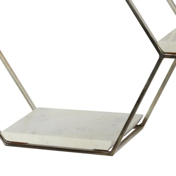 Metal Frame And White Marble Wall Shelf-Kirkland's Home Best Sale