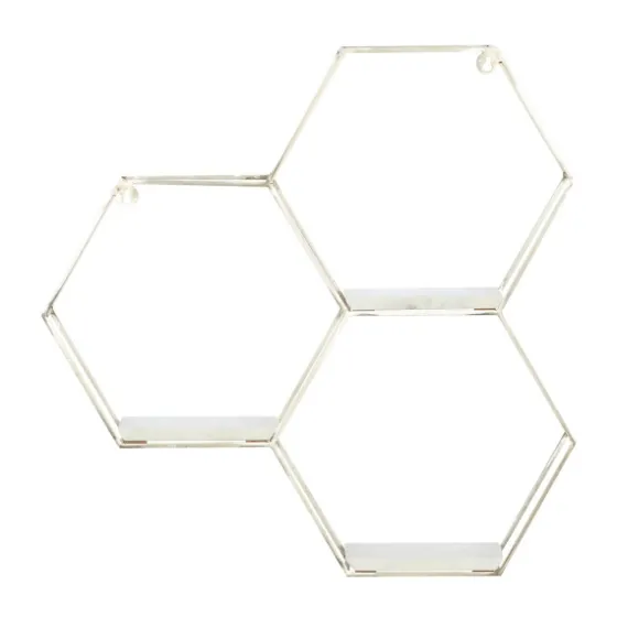 Metal Frame And White Marble Wall Shelf-Kirkland's Home Best Sale