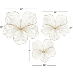 Metal Frame Floral Wall Plaques, Set Of 3-Kirkland's Home Online