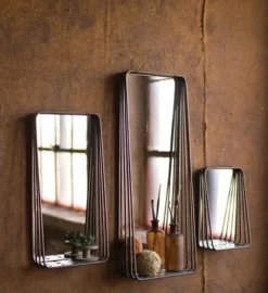 Metal Frame With Shelves Wall Mirrors, Set Of 3-Kirkland's Home Outlet
