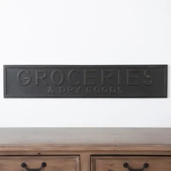 Metal Groceries And Dry Goods Plaque-Kirkland's Home Flash Sale