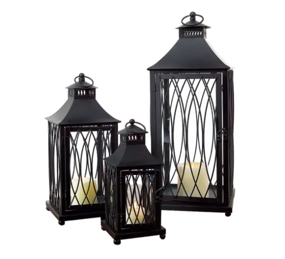 Metal Lanterns With Top Handles, Set Of 3-Kirkland's Home Online