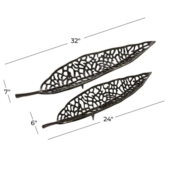 Metal Leaf Trays, Set Of 2-Kirkland's Home Cheap