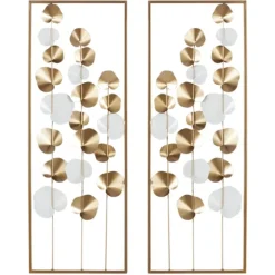 Metal Leaves Framed Wall Plaques, Set Of 2-Kirkland's Home Discount