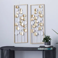 Metal Leaves Framed Wall Plaques, Set Of 2-Kirkland's Home Discount