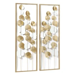 Metal Leaves Framed Wall Plaques, Set Of 2-Kirkland's Home Discount