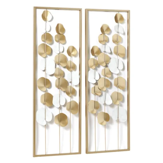 Metal Leaves Framed Wall Plaques, Set Of 2-Kirkland's Home Discount