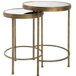 Metal Mirror Top 2-Pc. Nesting Side Table Set-Kirkland's Home Fashion