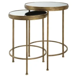 Metal Mirror Top 2-Pc. Nesting Side Table Set-Kirkland's Home Fashion