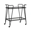 Metal Mirrored Shelves Bar Cart-Kirkland's Home Shop