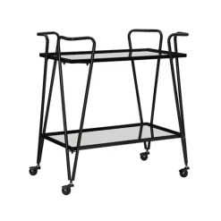 Metal Mirrored Shelves Bar Cart-Kirkland's Home Shop
