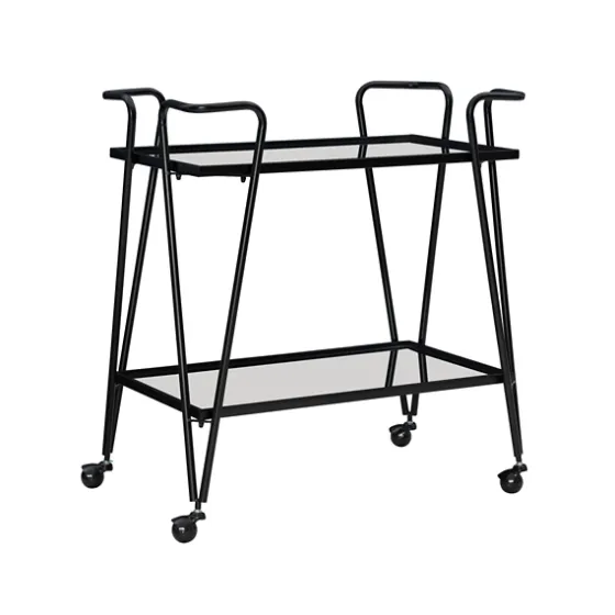 Metal Mirrored Shelves Bar Cart-Kirkland's Home Shop
