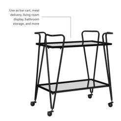 Metal Mirrored Shelves Bar Cart-Kirkland's Home Shop