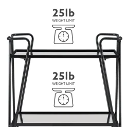 Metal Mirrored Shelves Bar Cart-Kirkland's Home Shop