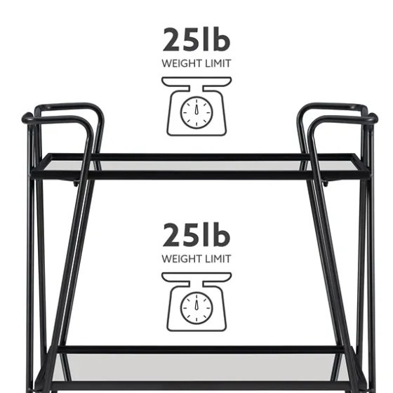 Metal Mirrored Shelves Bar Cart-Kirkland's Home Shop