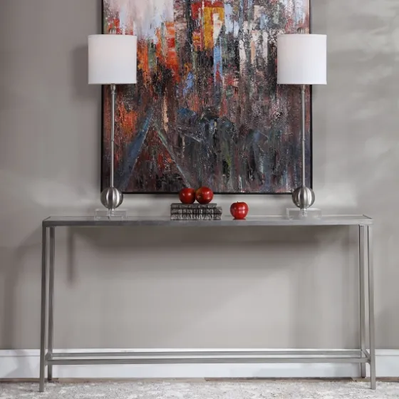 Metal Mirrored Top Slim Console Table-Kirkland's Home Fashion