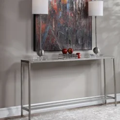 Metal Mirrored Top Slim Console Table-Kirkland's Home Fashion