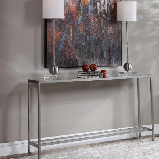 Metal Mirrored Top Slim Console Table-Kirkland's Home Fashion
