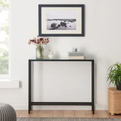 Metal Mirrored Top Slim Console Table-Kirkland's Home Fashion