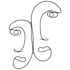 Metal Modern Outline Faces Wall Plaque-Kirkland's Home Online