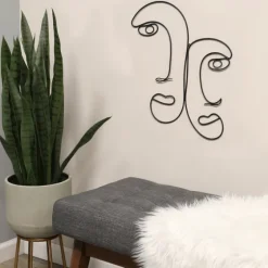 Metal Modern Outline Faces Wall Plaque-Kirkland's Home Online