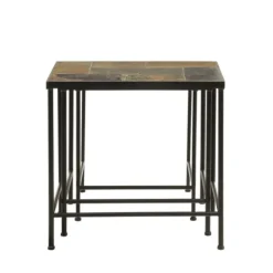 Metal Nesting Slate Top Accent Tables, Set Of 3-Kirkland's Home Hot