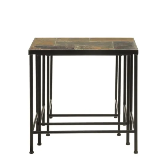 Metal Nesting Slate Top Accent Tables, Set Of 3-Kirkland's Home Hot