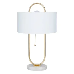 Metal Open Loop Stem White Round Table Lamp-Kirkland's Home Flash Sale