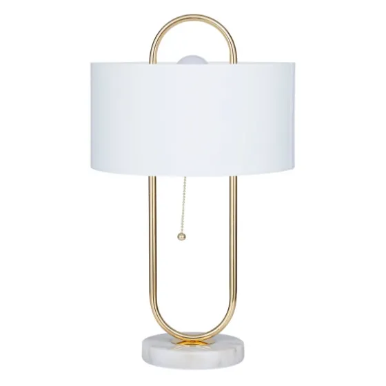 Metal Open Loop Stem White Round Table Lamp-Kirkland's Home Flash Sale