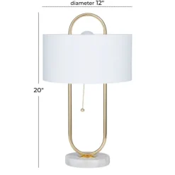 Metal Open Loop Stem White Round Table Lamp-Kirkland's Home Flash Sale