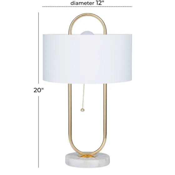 Metal Open Loop Stem White Round Table Lamp-Kirkland's Home Flash Sale