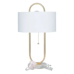 Metal Open Loop Stem White Round Table Lamp-Kirkland's Home Flash Sale