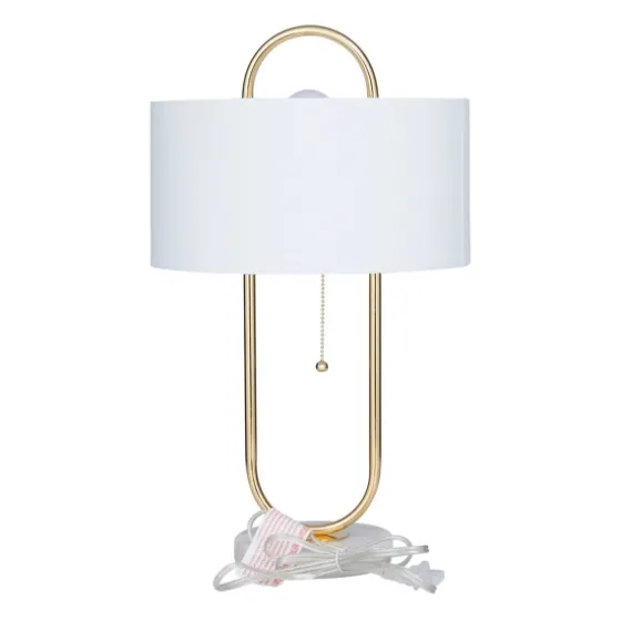 Metal Open Loop Stem White Round Table Lamp-Kirkland's Home Flash Sale