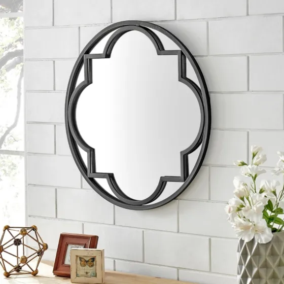 Metal Quatrefoil Round Frame Wall Mirror-Kirkland's Home Shop