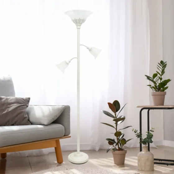 Metal 3-Scallop Glass Floor Lamp-Kirkland's Home Online