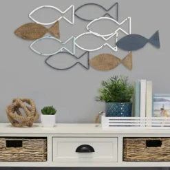 Metal School Of Fish Wall Plaque-Kirkland's Home New