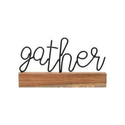 Metal Script Gather Wood Block-Kirkland's Home Cheap