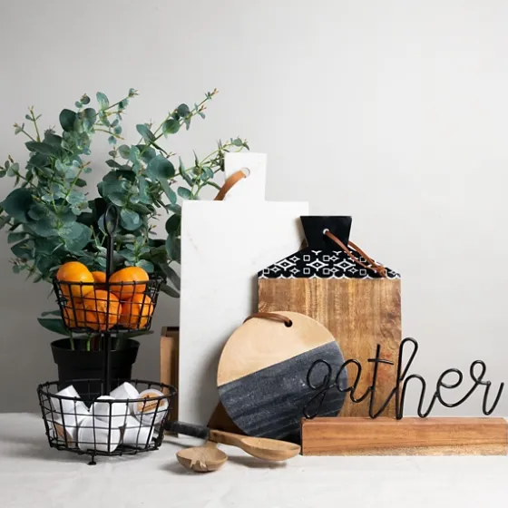 Metal Script Gather Wood Block-Kirkland's Home Cheap