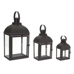 Metal Slope Top Lanterns, Set Of 3-Kirkland's Home Flash Sale