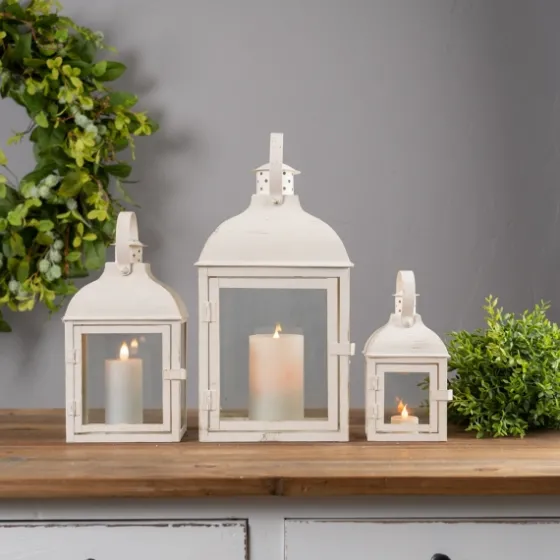Metal Slope Top Lanterns, Set Of 3-Kirkland's Home Cheap