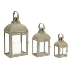 Metal Slope Top Lanterns, Set Of 3-Kirkland's Home Shop
