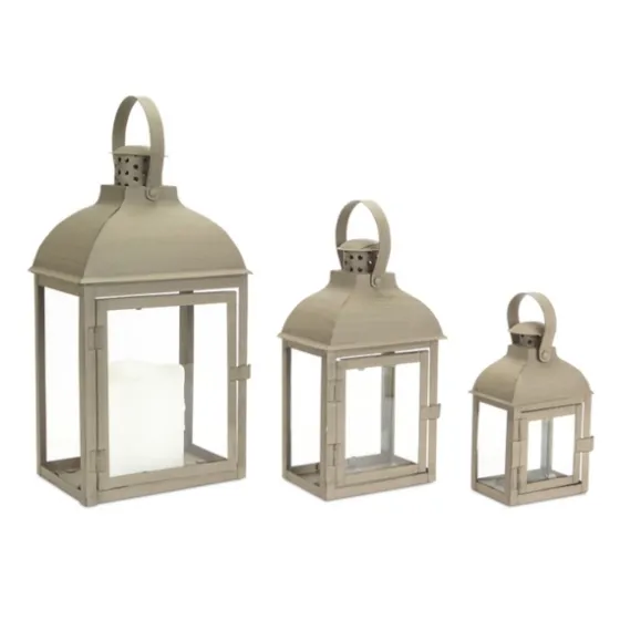Metal Slope Top Lanterns, Set Of 3-Kirkland's Home Shop