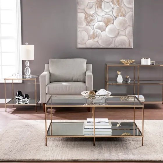 Metal 3-Tier Mirrored Console Table-Kirkland's Home Shop