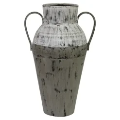 Metal Two-Tone Distressed Vase-Kirkland's Home Outlet